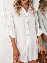 Vestido camisero informal holgado de un solo pecho